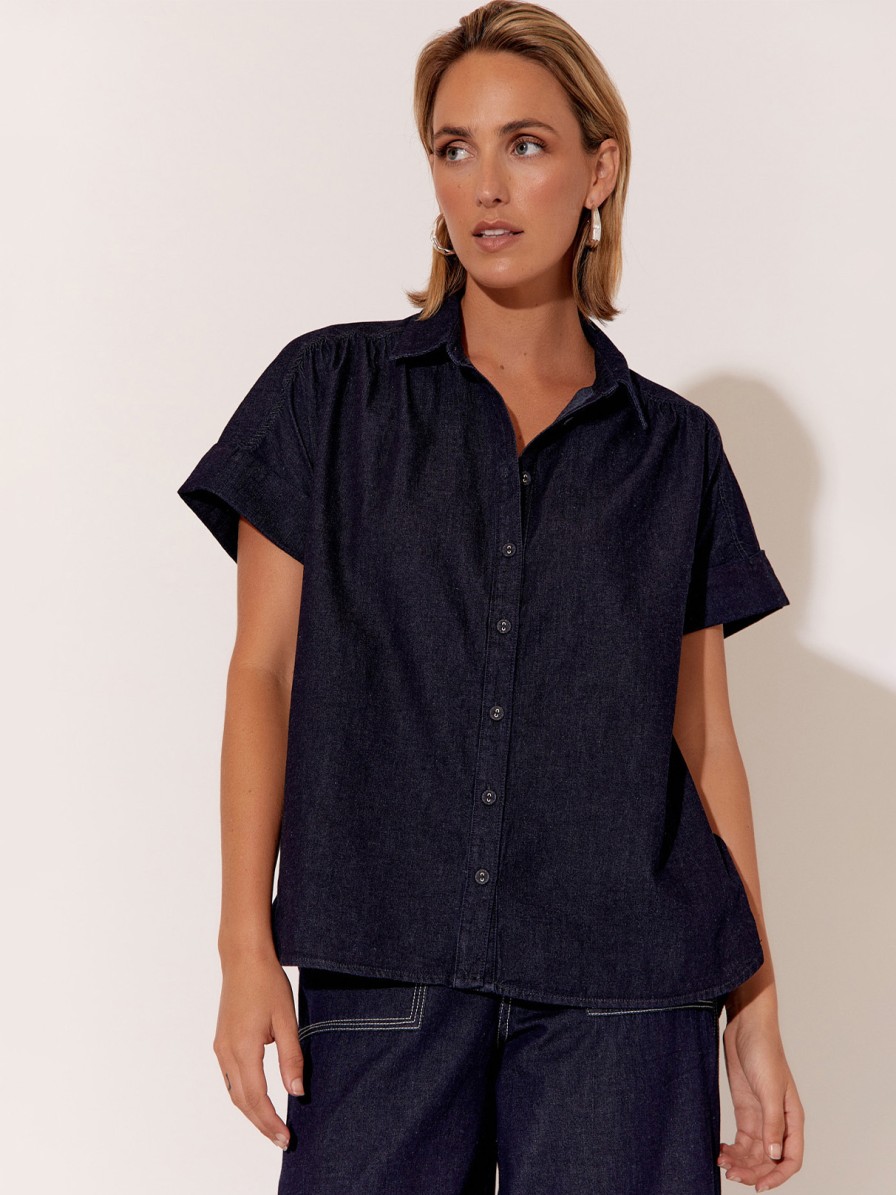 Tops Vendor | Relaxed Denim Shirt - Denim - Adorne - Florence Store