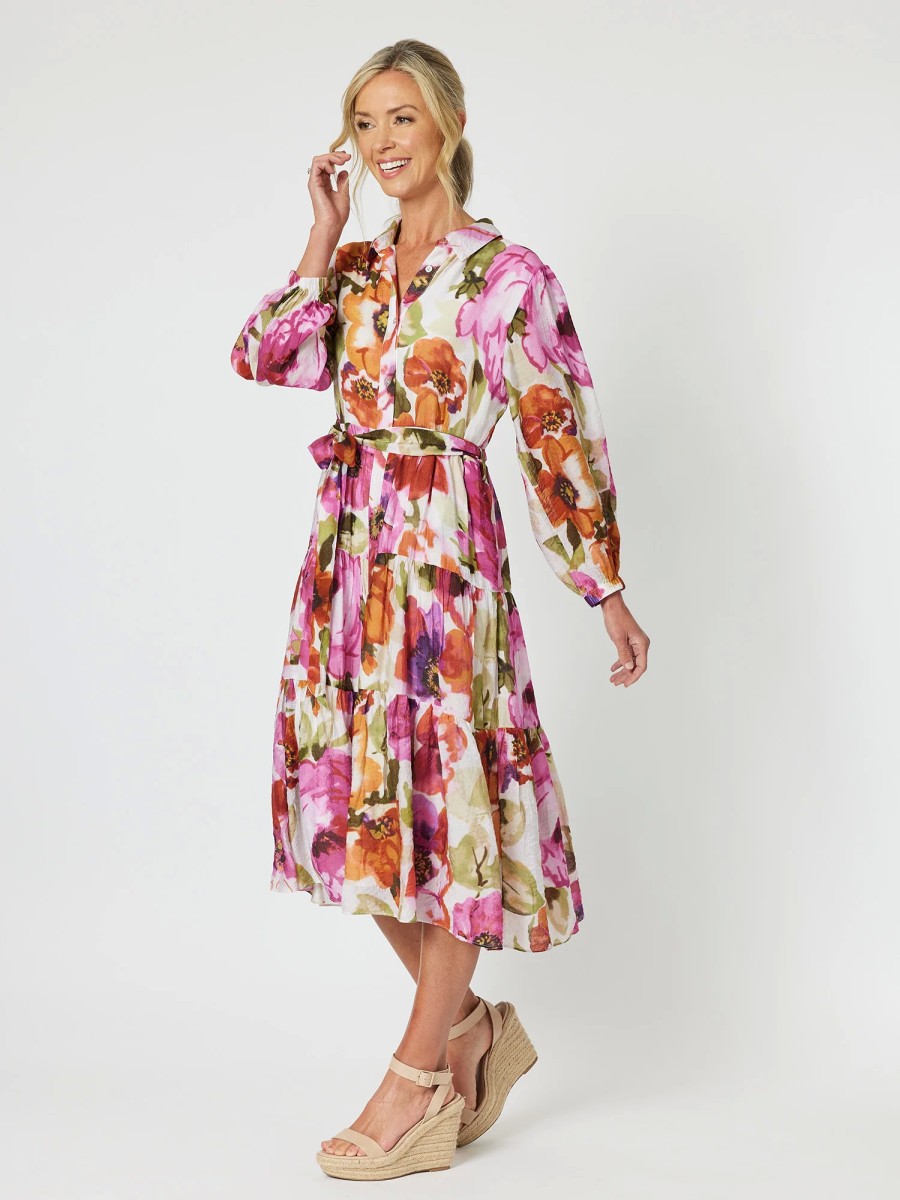 Dresses Vendor | Sheer Puff Sleeve Dress - Pink - Gordon Smith - Florence Store