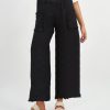 Bottoms Vendor | Linen Fray Edge Pant - Black - La Strada - Florence Store