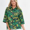 Tops Vendor | Relaxed Linen Shirt - Green - Liberty Rose - Florence Store