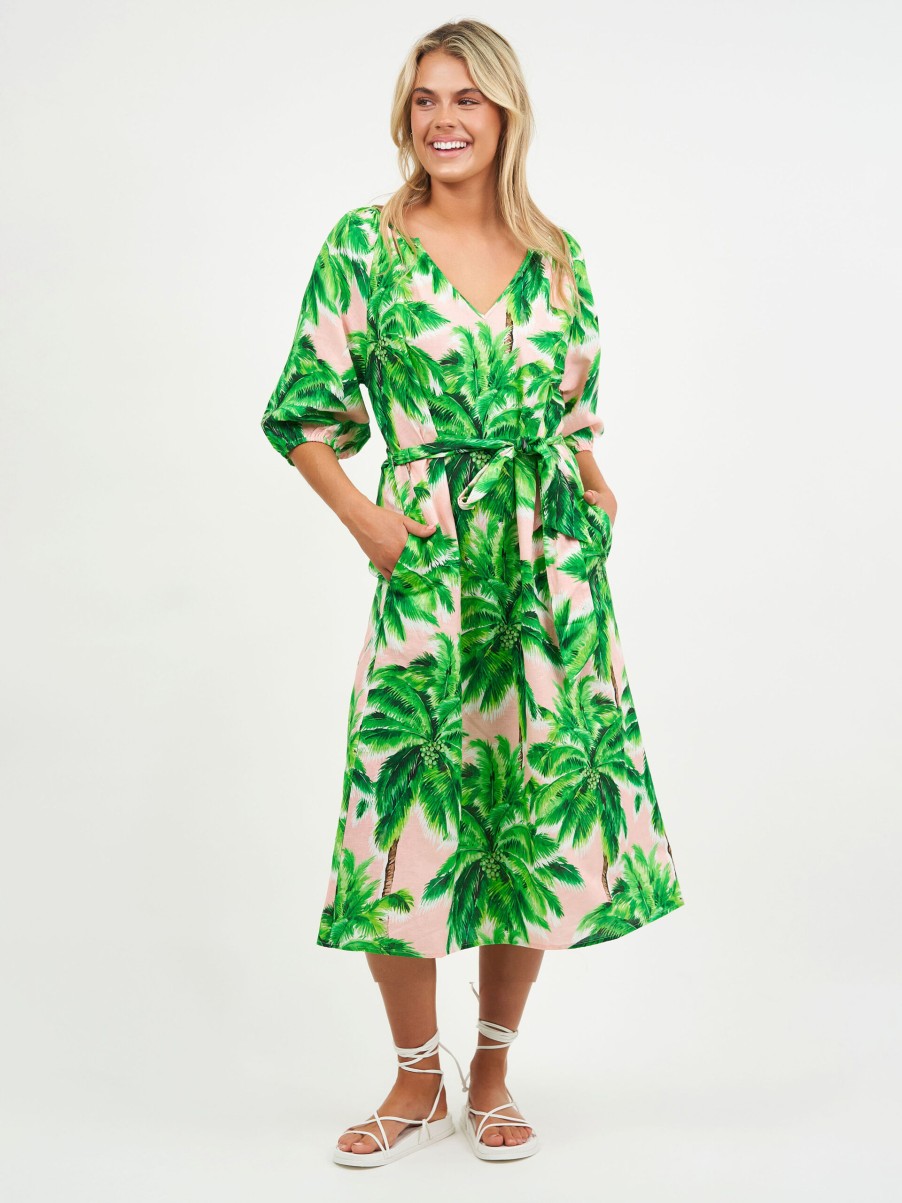 Dresses Vendor | Linen Midi Dress Liberty Rose - Florence Store