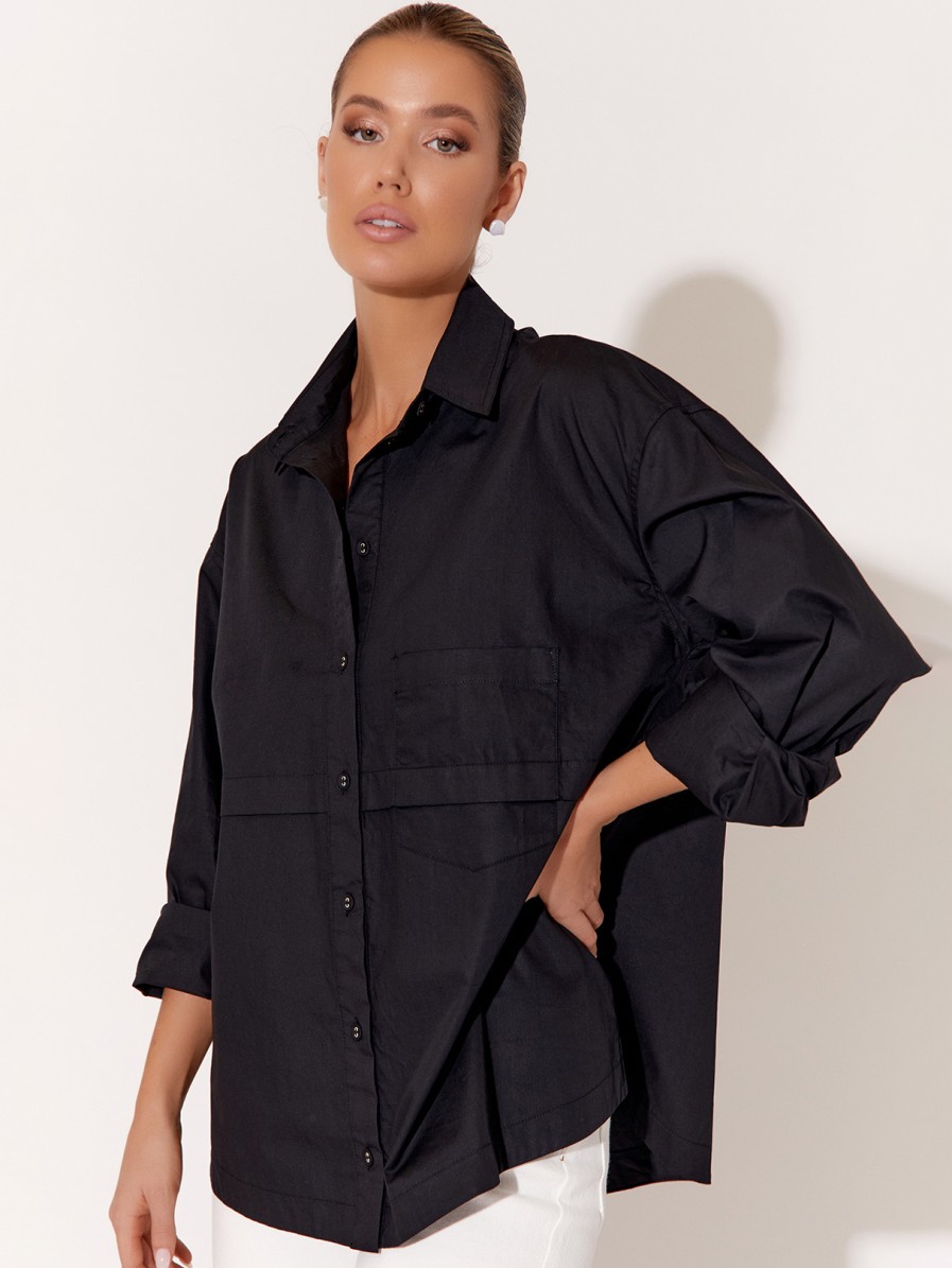 Tops Vendor | Pleat Detail Poplin Shirt Adorne - Florence Store