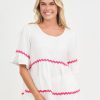 Tops Vendor | Ric Rac Linen Top Worthier - Florence Store