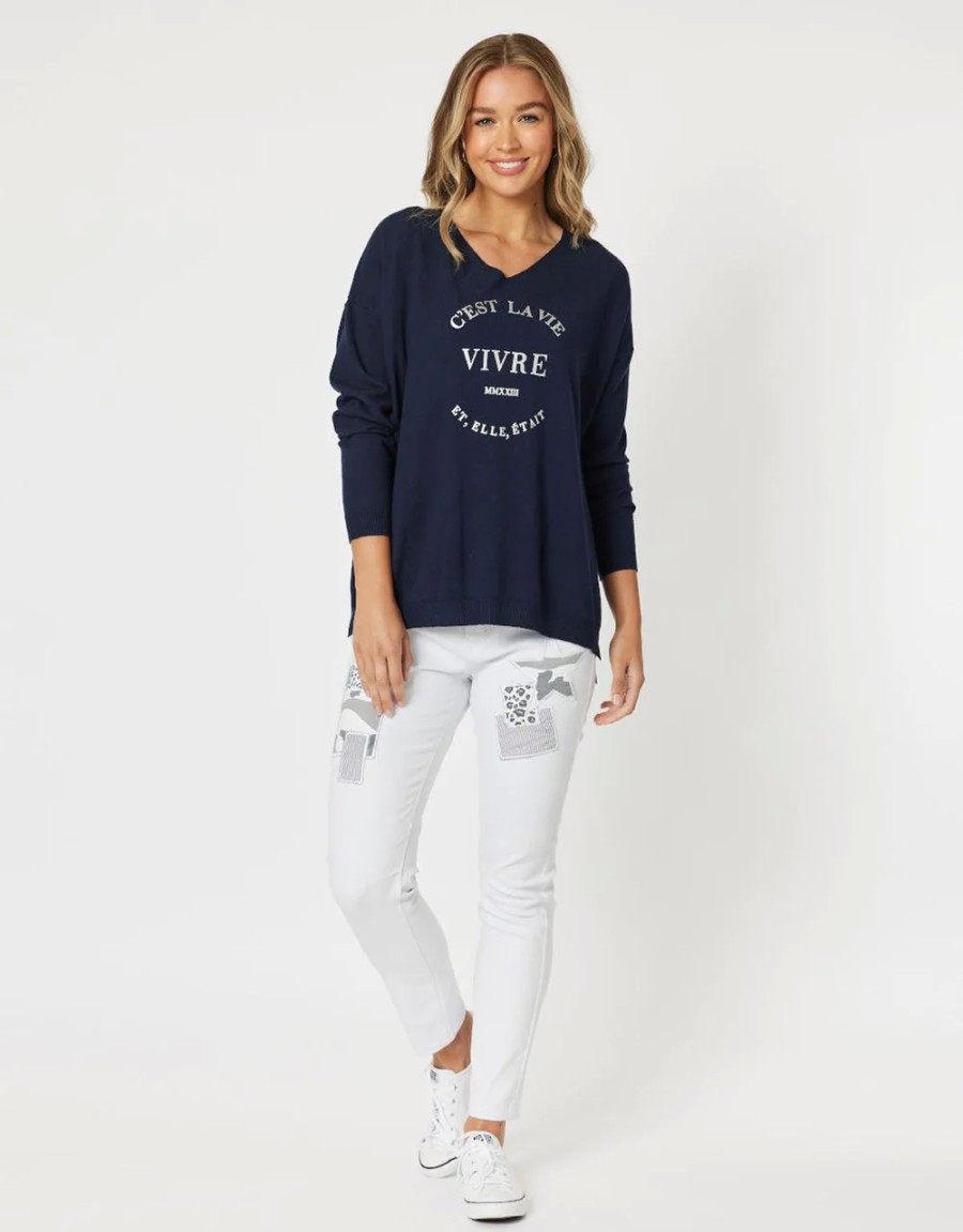 Tops Vendor | C'Est La Vie Knit - Navy - Threadz - Florence Store