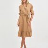 Dresses Vendor | Relaxed Linen Frill Dress La Strada - Florence Store