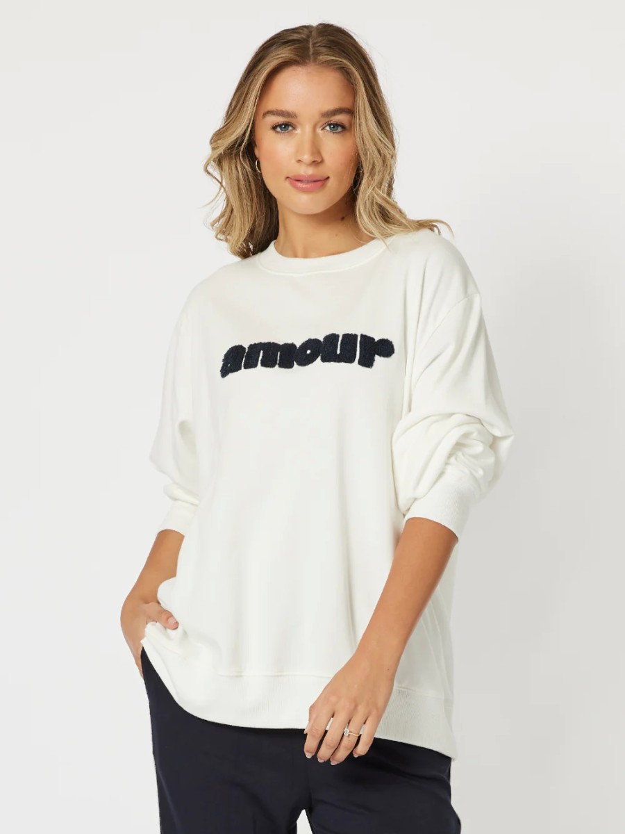 Tops Vendor | Amour Sweatshirt - White - Threadz - Florence Store