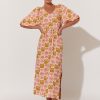 Dresses Vendor | Puff Sleeve Viscose Dress - Pink - Adorne - Florence Store