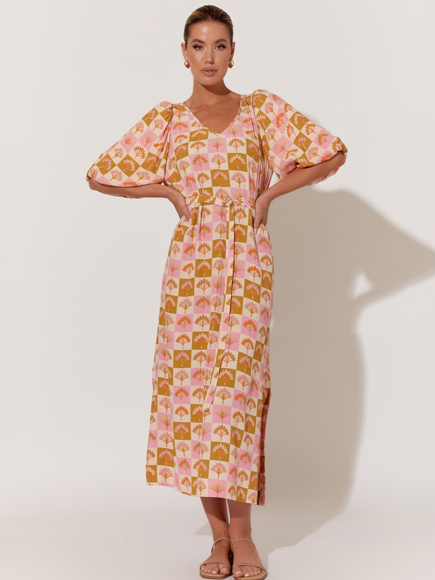 Dresses Vendor | Puff Sleeve Viscose Dress - Pink - Adorne - Florence Store