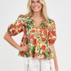 Tops Vendor | Tier Gather Linen Top - Tangerine - Liberty Rose - Florence Store