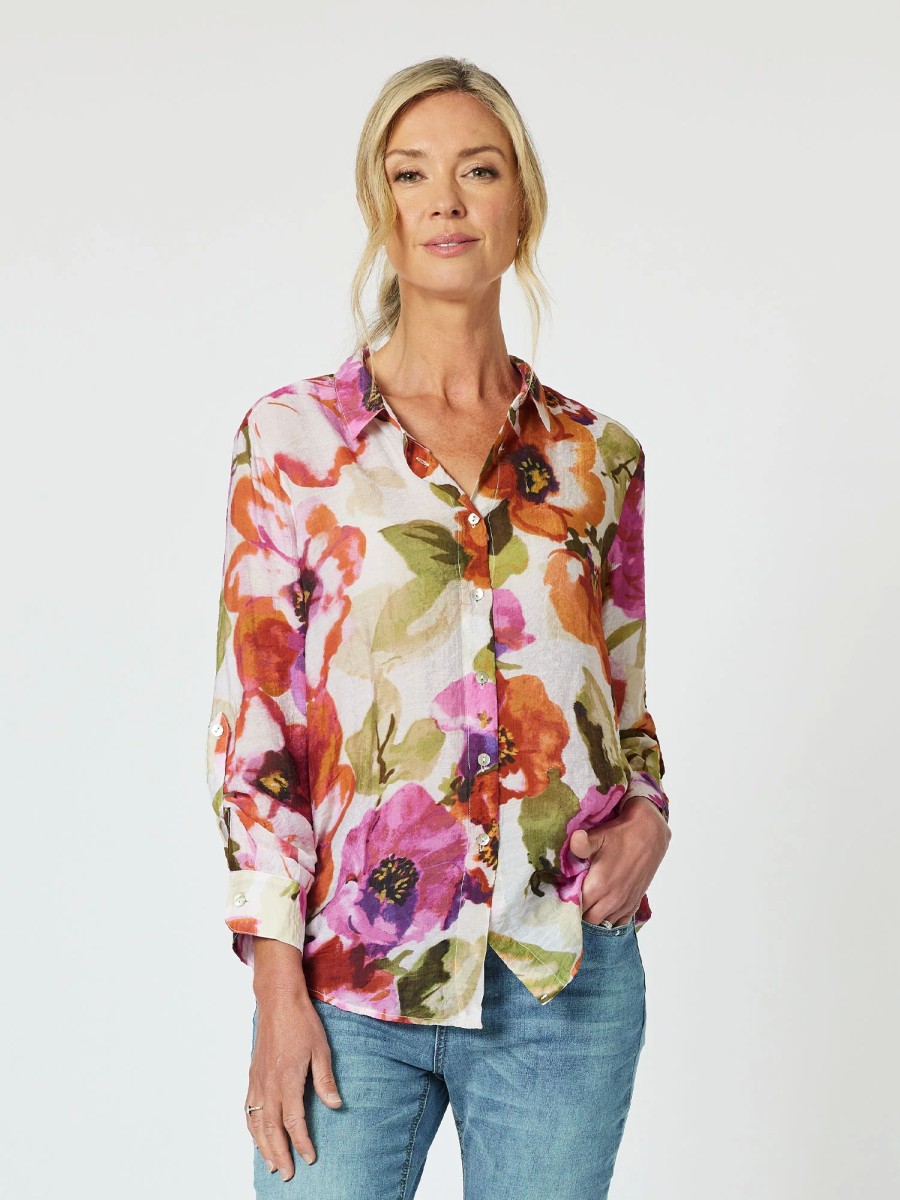 Tops Vendor | Sheer Button Shirt - Pink - Gordon Smith - Florence Store