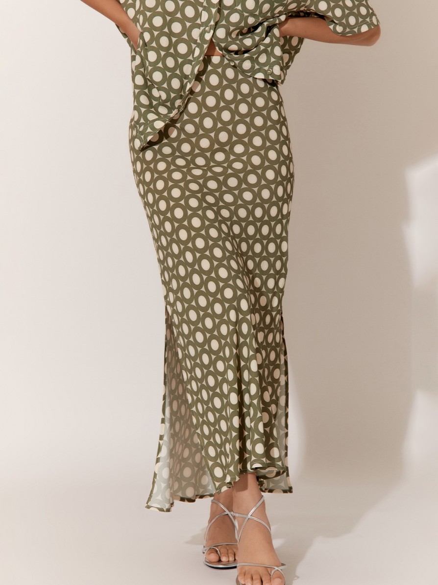 Bottoms Vendor | Relaxed Viscose Skirt - Khaki - Adorne - Florence Store