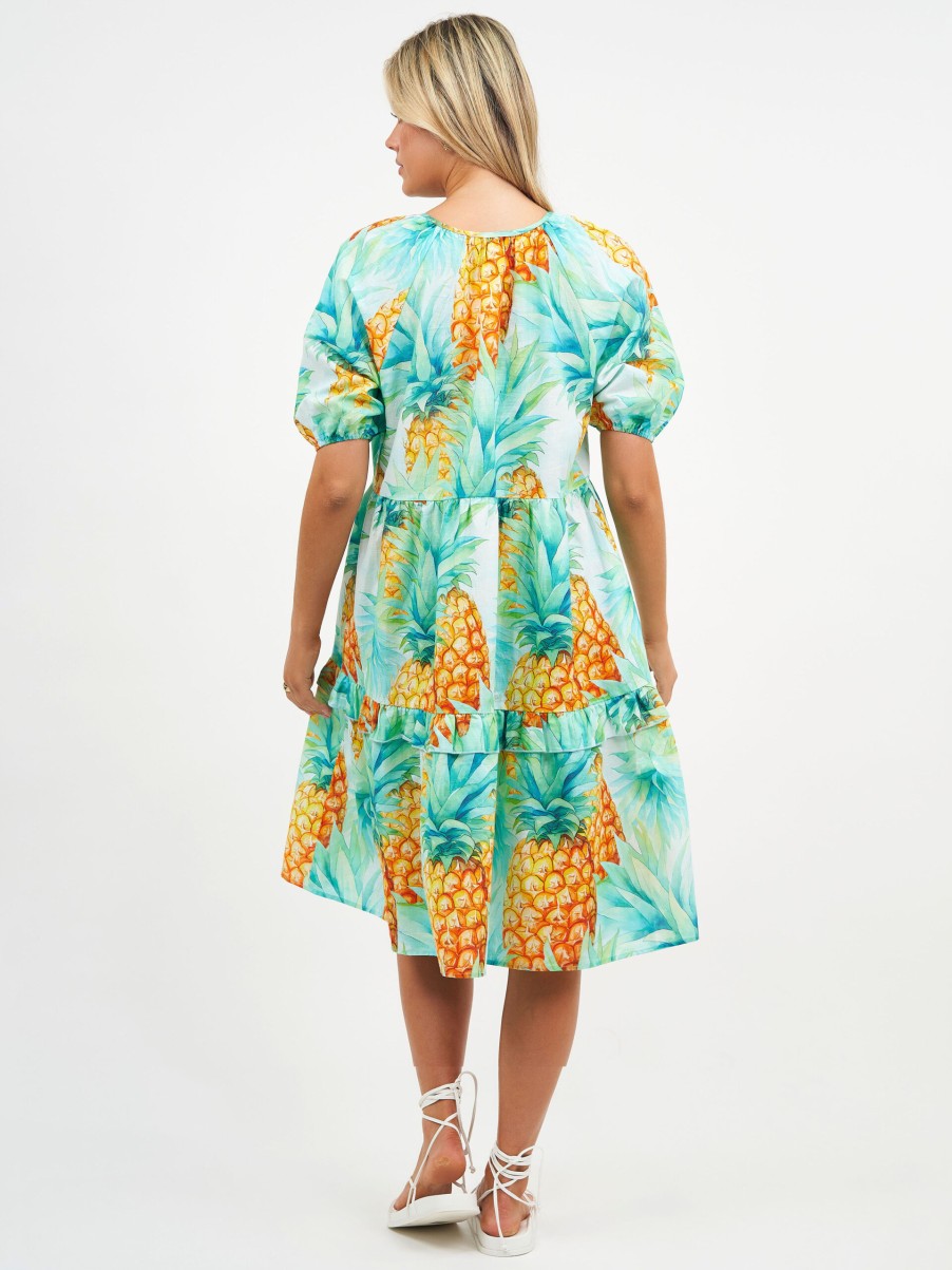 Dresses Vendor | Tier Frill Relaxed Dress - Pineapple - Liberty Rose - Florence Store