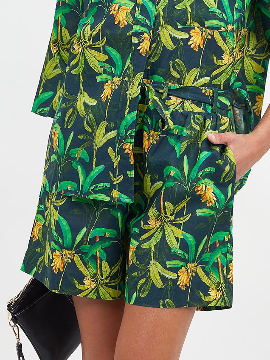 Bottoms Vendor | Linen Relaxed Short - Green - Liberty Rose - Florence Store