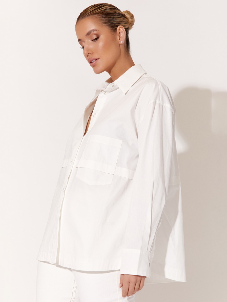 Tops Vendor | Pleat Detail Poplin Shirt Adorne - Florence Store