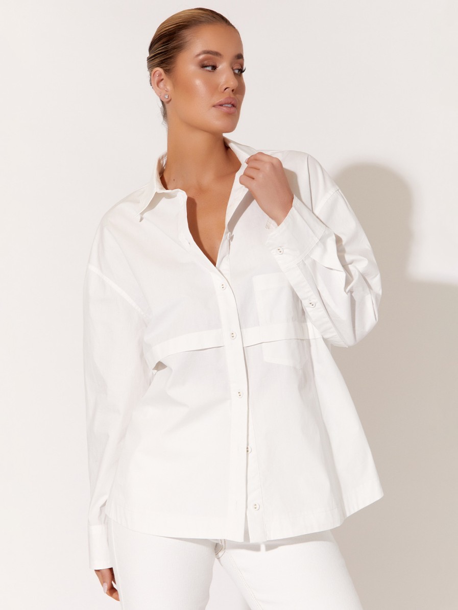 Tops Vendor | Pleat Detail Poplin Shirt Adorne - Florence Store