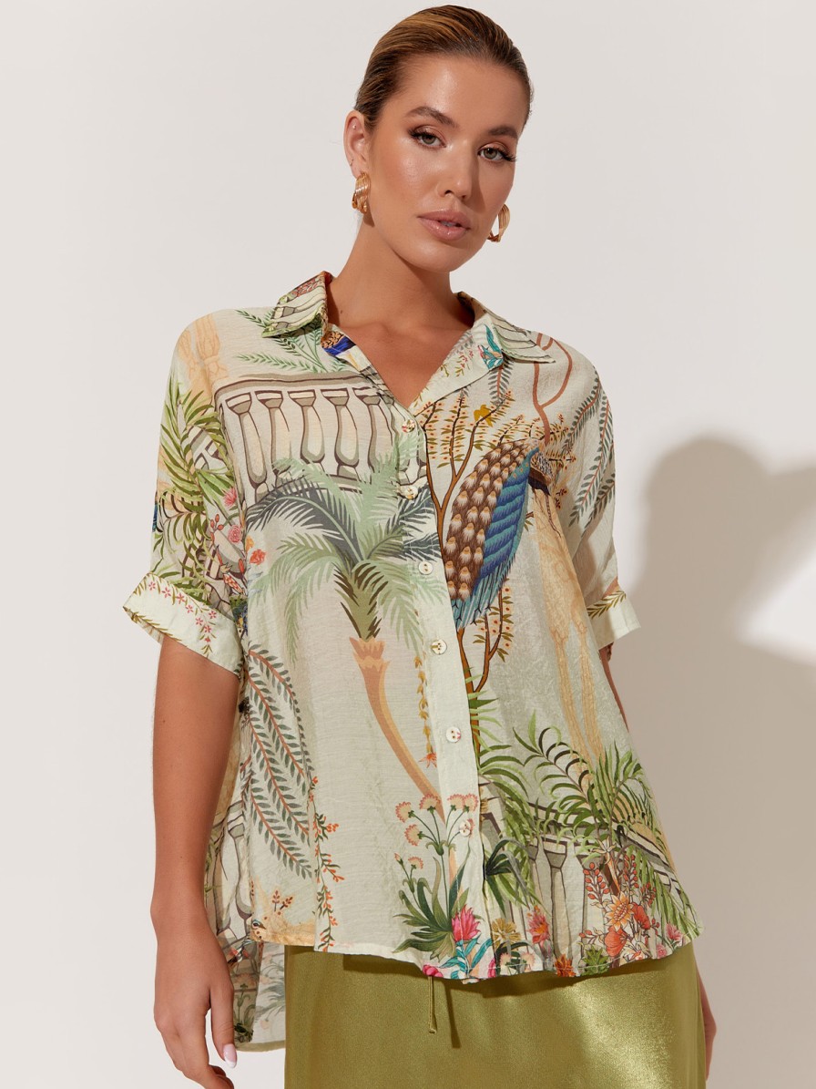 Tops Vendor | Relaxed Collared Shirt - Multi - Adorne - Florence Store