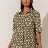 Tops Vendor | Relaxed Collared Viscose Shirt - Khaki - Adorne - Florence Store