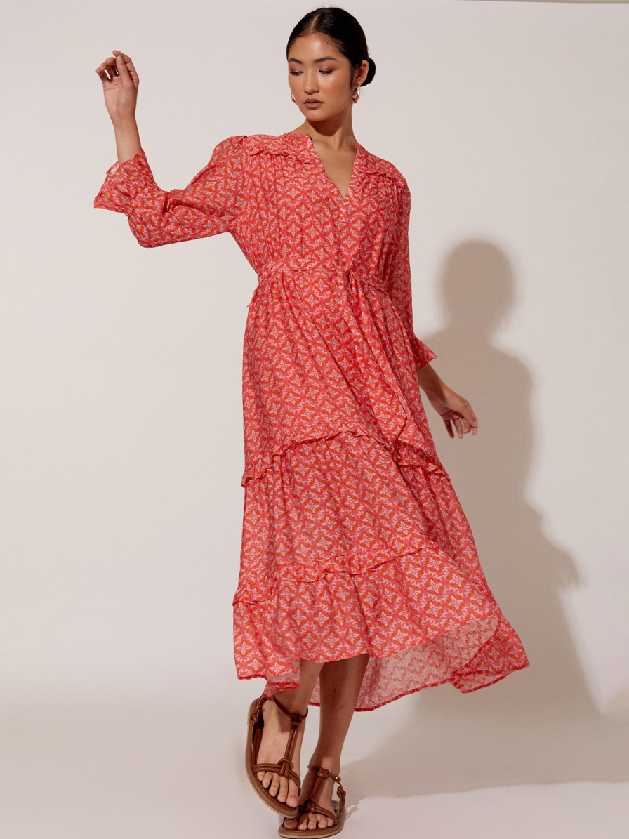 Dresses Vendor | Sheer Frill Dress - Tangerine - Adorne - Florence Store