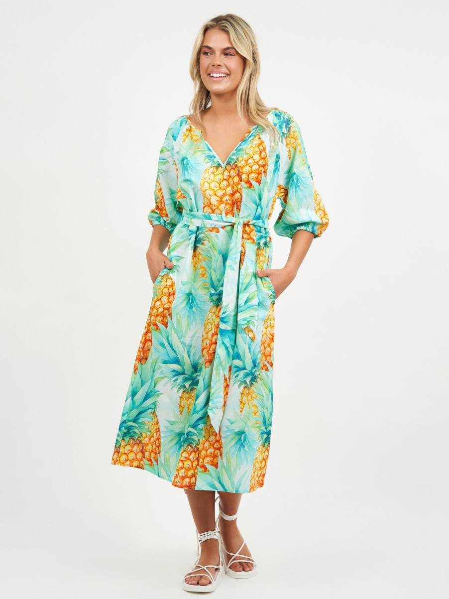 Dresses Vendor | Linen Midi Dress Liberty Rose - Florence Store