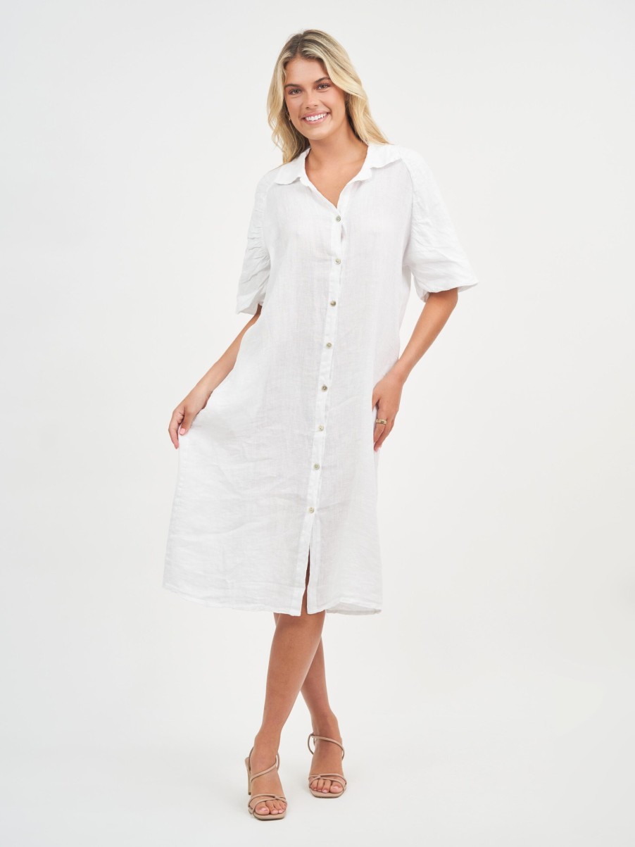 Dresses Vendor | Gather Sleeve Shirt Dress La Strada - Florence Store