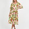 Dresses Vendor | Linen Midi Dress - Khaki - Liberty Rose - Florence Store