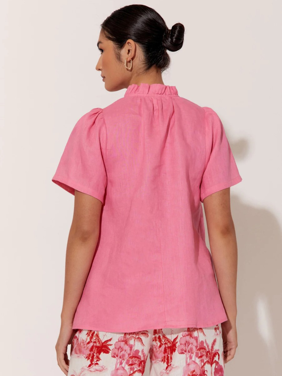 Tops Vendor | Vee Neck Shirt - Pink - Adorne - Florence Store