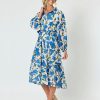 Dresses Vendor | Sheer Puff Sleeve Dress - Cobalt - Gordon Smith - Florence Store