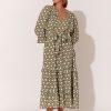 Dresses Vendor | Viscose Frill Dress - Khaki - Adorne - Florence Store