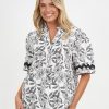 Tops Vendor | Vee Neck Linen Top - Black - Liberty Rose - Florence Store