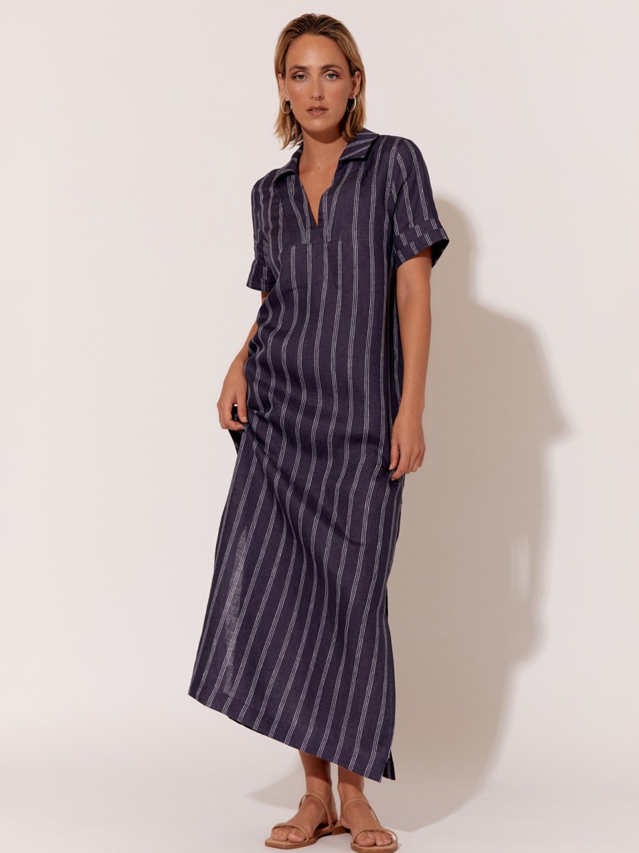 Dresses Vendor | Stripe Detail Maxi Dress - Navy - Adorne - Florence Store