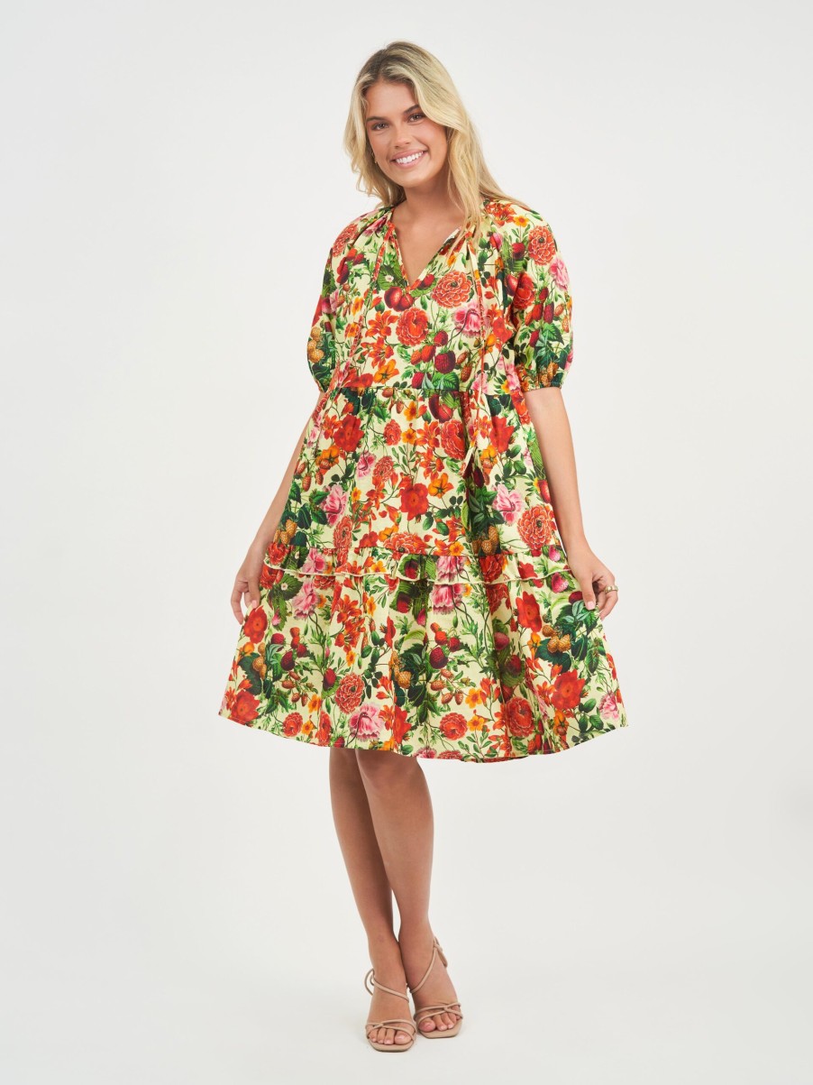 Dresses Vendor | Tier Frill Relaxed Dress - Tangerine - Liberty Rose - Florence Store