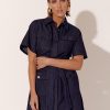 Dresses Vendor | Pocketed Denim Dress - Navy - Adorne - Florence Store