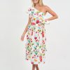 Dresses Vendor | One Shoulder Frill Dress - Magenta - Liberty Rose - Florence Store