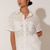 Tops Vendor | Relaxed Broderie Shirt Adorne - Florence Store