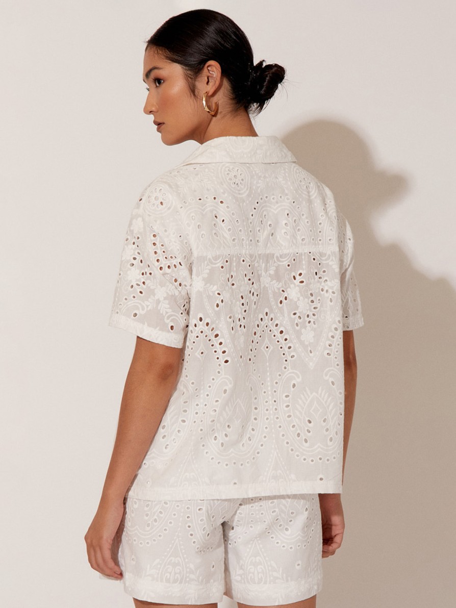 Tops Vendor | Relaxed Broderie Shirt Adorne - Florence Store