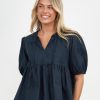 Tops Vendor | Tier Gather Linen Top - Navy - Liberty Rose - Florence Store