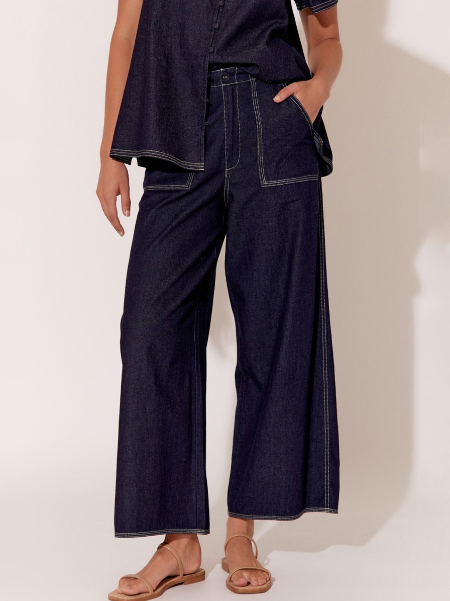 Bottoms Vendor | Stitch Detail Denim Pant - Denim - Adorne - Florence Store