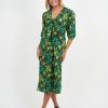 Dresses Vendor | Tie Bust Linen Dress - Green - Liberty Rose - Florence Store