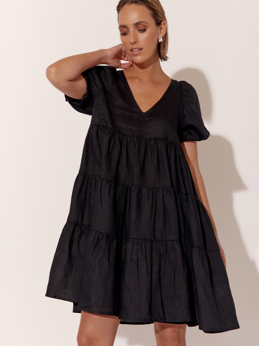 Dresses Vendor | Puff Sleeve Dress - Black - Adorne - Florence Store